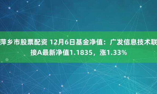 萍乡市股票配资 12月6日基金净值：广发信息技术联接A最新净值1.1835，涨1.33%